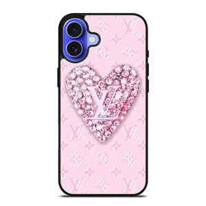 LOUIS VUITTON LOGO PINK HEART DIAMOND iPhone 16 Case Cover