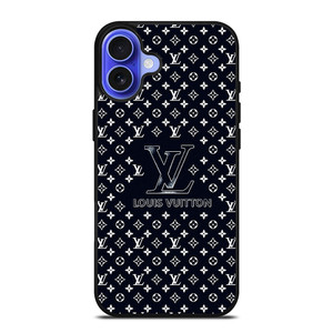 LOUIS VUITTON LV LOGO PATTERN NAVY iPhone 16 Case Cover LOUIS VUITTON LV LOGO PATTERN NAVY iPhone 16 Case Cover