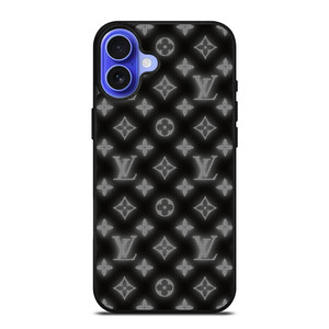 LOUISE VUITTON LOGO PATTERN BLACK WHITE iPhone 16 Case Cover LOUISE VUITTON LOGO PATTERN BLACK WHITE iPhone 16 Case Cover