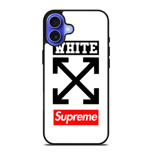 OFF WHITE SUPREME LOGO iPhone 16 Case Cover
