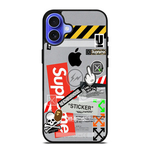 OFF WHITE SUPREME iPhone 16 Case Cover OFF WHITE SUPREME iPhone 16 Case Cover