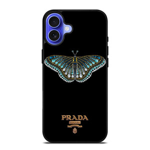 PRADA LOGO DIAMOND BUTTERFLY iPhone 16 Case Cover PRADA LOGO DIAMOND BUTTERFLY iPhone 16 Case Cover