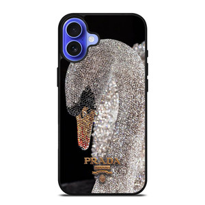 PRADA MILANO LOGO DIAMOND SWAN iPhone 16 Case Cover PRADA MILANO LOGO DIAMOND SWAN iPhone 16 Case Cover