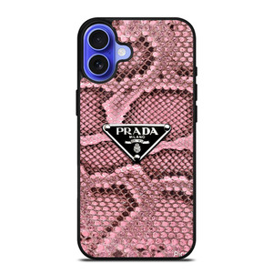 PRADA MILANO LOGO PINK SNAKE TEXTURE iPhone 16 Case Cover PRADA MILANO LOGO PINK SNAKE TEXTURE iPhone 16 Case Cover