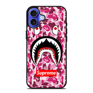SUPREME BAPE CAMO SHARK iPhone 16 Case Cover SUPREME BAPE CAMO SHARK iPhone 16 Case Cover