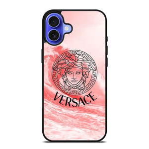 VERSACE LOGO PINK WAVES iPhone 16 Case Cover VERSACE LOGO PINK WAVES iPhone 16 Case Cover