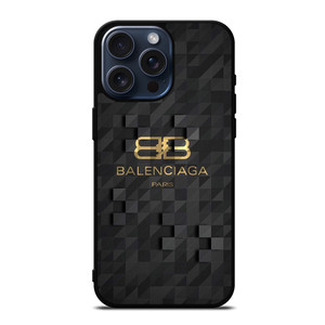 BALENCIAGA PARIS LOGO BLACK GOLD iPhone 15 Pro Max Case Cover BALENCIAGA PARIS LOGO BLACK GOLD iPhone 15 Pro Max Case Cover