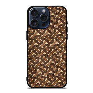 BROWN BURBERRY LOGO PATTERN EMBLEM iPhone 15 Pro Max Case Cover