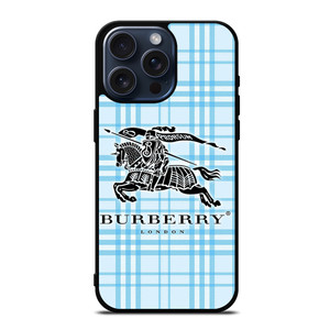 BURBERRY LOGO BLUE PATTERN iPhone 15 Pro Max Case Cover