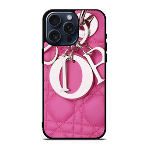 CHRISTIAN DIOR LOGO EMBLEM PINK iPhone 15 Pro Max Case Cover