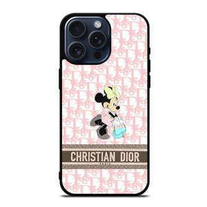 CHRISTIAN DIOR PARIS PINK MINNIE MOUSE DISNEY iPhone 15 Pro Max Case Cover