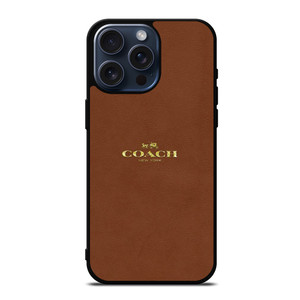 COACH NEW YORK LOGO ICON BROWN iPhone 15 Pro Max Case Cover