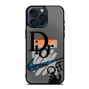DIOR OFF WHITE SUPREME LOGO iPhone 15 Pro Max Case Cover DIOR OFF WHITE SUPREME LOGO iPhone 15 Pro Max Case Cover