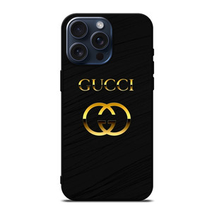 GUCCI LOGO BLACK GOLD EMBLEM iPhone 15 Pro Max Case Cover GUCCI LOGO BLACK GOLD EMBLEM iPhone 15 Pro Max Case Cover