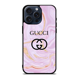 GUCCI LOGO EMBLEM ON PINK MARBLE iPhone 15 Pro Max Case Cover GUCCI LOGO EMBLEM ON PINK MARBLE iPhone 15 Pro Max Case Cover