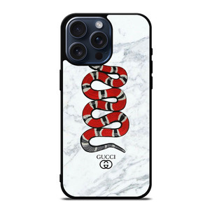 GUCCI LOGO SNAKE ON MARBLE ICON iPhone 15 Pro Max Case Cover
