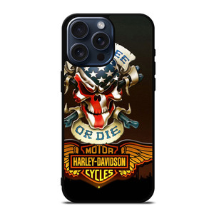 HARLEY DAVIDSON LIVE FREE OR DIE CF iPhone 15 Pro Max Case Cover HARLEY DAVIDSON LIVE FREE OR DIE CF iPhone 15 Pro Max Case Cover