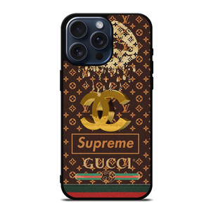 LOUIS VUITTON CHANEL SUPREME GUCCI PATTERN iPhone 15 Pro Max Case Cover LOUIS VUITTON CHANEL SUPREME GUCCI PATTERN iPhone 15 Pro Max Case Cover