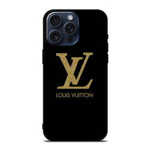 LOUIS VUITTON LV LOGO BLACK GOLD iPhone 15 Pro Max Case Cover LOUIS VUITTON LV LOGO BLACK GOLD iPhone 15 Pro Max Case Cover