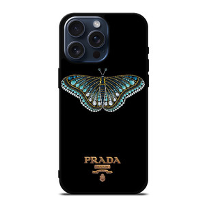 PRADA LOGO DIAMOND BUTTERFLY iPhone 15 Pro Max Case Cover PRADA LOGO DIAMOND BUTTERFLY iPhone 15 Pro Max Case Cover