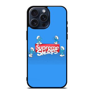 SUPREME AND THE SMURFS iPhone 15 Pro Max Case Cover SUPREME AND THE SMURFS iPhone 15 Pro Max Case Cover