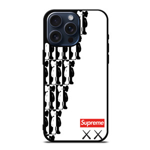 SUPREME KAWS BLACK WHITE iPhone 15 Pro Max Case Cover SUPREME KAWS BLACK WHITE iPhone 15 Pro Max Case Cover