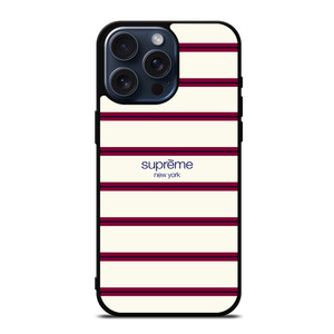 SUPREME NEW YORK RED STRIPE iPhone 15 Pro Max Case Cover SUPREME NEW YORK RED STRIPE iPhone 15 Pro Max Case Cover