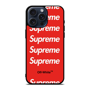 SUPREME RED OFF WHITE iPhone 15 Pro Max Case Cover SUPREME RED OFF WHITE iPhone 15 Pro Max Case Cover