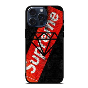 SUPREME X DIAMOND SUPPLY CO BLACK iPhone 15 Pro Max Case Cover SUPREME X DIAMOND SUPPLY CO BLACK iPhone 15 Pro Max Case Cover