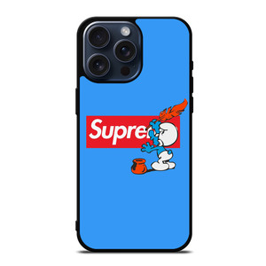 SUPREME X THE SMURFS iPhone 15 Pro Max Case Cover SUPREME X THE SMURFS iPhone 15 Pro Max Case Cover
