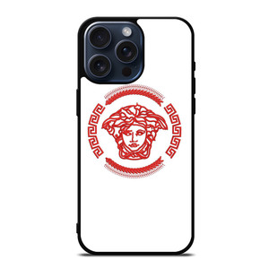 VERSACE LOGO RED EMBROIDERY ICON iPhone 15 Pro Max Case Cover VERSACE LOGO RED EMBROIDERY ICON iPhone 15 Pro Max Case Cover