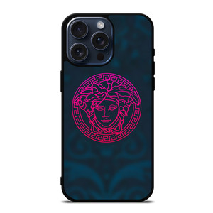 VERSACE VOILET GREEN LOGO iPhone 15 Pro Max Case Cover