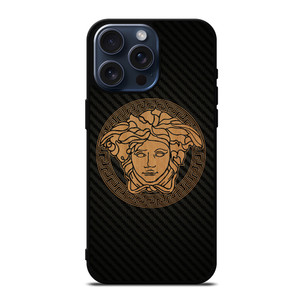 VERSACE WOOD AND CARBON LOGO iPhone 15 Pro Max Case Cover