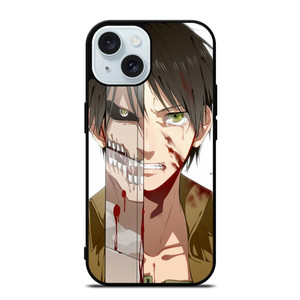 ATTACK ON TITAN ANIME EREN YEAGER iPhone 15 Case Cover ATTACK ON TITAN ANIME EREN YEAGER iPhone 15 Case Cover