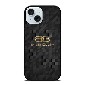 BALENCIAGA PARIS LOGO BLACK GOLD iPhone 15 Case Cover BALENCIAGA PARIS LOGO BLACK GOLD iPhone 15 Case Cover