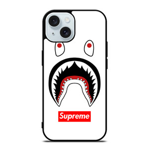 BAPE CAMO SHARK SUPREME WHITE iPhone 15 Case Cover BAPE CAMO SHARK SUPREME WHITE iPhone 15 Case Cover