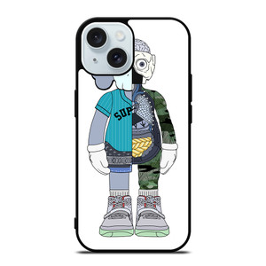 BEARBRICK X SUPREME X KAWS iPhone 15 Case Cover BEARBRICK X SUPREME X KAWS iPhone 15 Case Cover