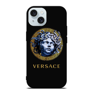 BLUE VERSACE MEDUSA LOGO iPhone 15 Case Cover BLUE VERSACE MEDUSA LOGO iPhone 15 Case Cover