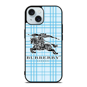 BURBERRY LOGO BLUE PATTERN iPhone 15 Case Cover BURBERRY LOGO BLUE PATTERN iPhone 15 Case Cover