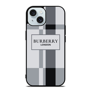 BURBERRY LONDON LOGO GREY iPhone 15 Case Cover BURBERRY LONDON LOGO GREY iPhone 15 Case Cover