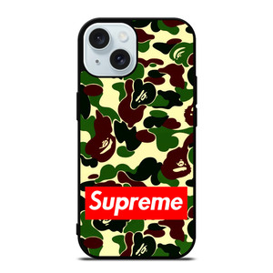 CAMO BAPE SUPREME iPhone 15 Case Cover CAMO BAPE SUPREME iPhone 15 Case Cover