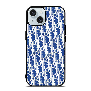 CHRISTIAN DIOR BLUE MONOGRAM iPhone 15 Case Cover CHRISTIAN DIOR BLUE MONOGRAM iPhone 15 Case Cover