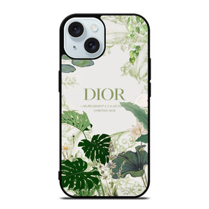 CHRISTIAN DIOR PARIS FLORAL GREEN iPhone 15 Case Cover CHRISTIAN DIOR PARIS FLORAL GREEN iPhone 15 Case Cover