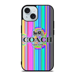 COACH NEW YORK LOGO COLORFUL iPhone 15 Case Cover COACH NEW YORK LOGO COLORFUL iPhone 15 Case Cover