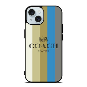 COACH NEW YORK LOGO STRIPE EMBLEM iPhone 15 Case Cover COACH NEW YORK LOGO STRIPE EMBLEM iPhone 15 Case Cover