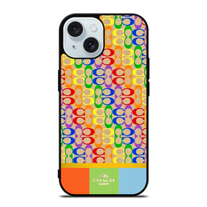 COACH NEWYORK COLORFUL ICON PATTERN iPhone 15 Case Cover COACH NEWYORK COLORFUL ICON PATTERN iPhone 15 Case Cover