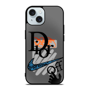 DIOR OFF WHITE SUPREME LOGO iPhone 15 Case Cover DIOR OFF WHITE SUPREME LOGO iPhone 15 Case Cover
