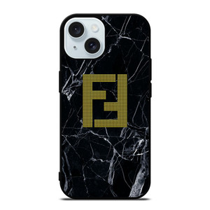 FENDY EMBLEM BLACK MARBLE iPhone 15 Case Cover FENDY EMBLEM BLACK MARBLE iPhone 15 Case Cover