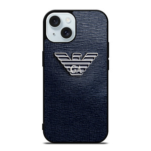 GIORGIO ARMANI EMBOSSED LOGO iPhone 15 Case Cover GIORGIO ARMANI EMBOSSED LOGO iPhone 15 Case Cover