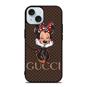 GUCCI LOGO BROWN MINNIE MOUSE DISNEY iPhone 15 Case Cover GUCCI LOGO BROWN MINNIE MOUSE DISNEY iPhone 15 Case Cover